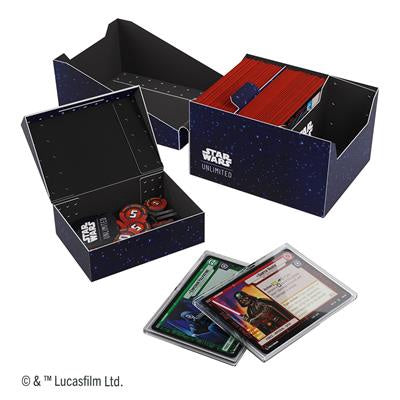 Gamegenic Deck Box: Star Wars Unlimited - Twin Suns Soft Crate - Card Back Blue