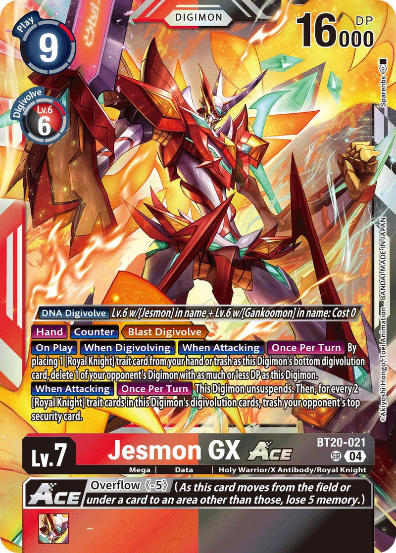 ジエスモンGX ACE SP BT20-021 Digimon Card Jesmon GX ACE BT20-021 SP SR Parallel Japanese