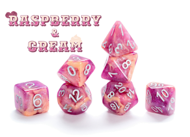 Aether Dice - 'Raspberry & Cream' (7-die)
