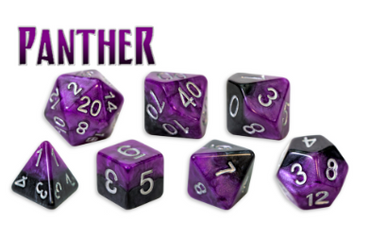 Halfsies Dice - 'Panther' (7-die)