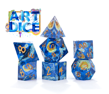 Art Dice - 'The Starry Night Painted' (7-die)