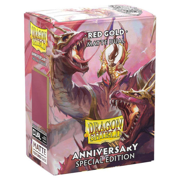 eck Protector: Dragon Shield: Dual Matte: Pomegranate & Gold (100)