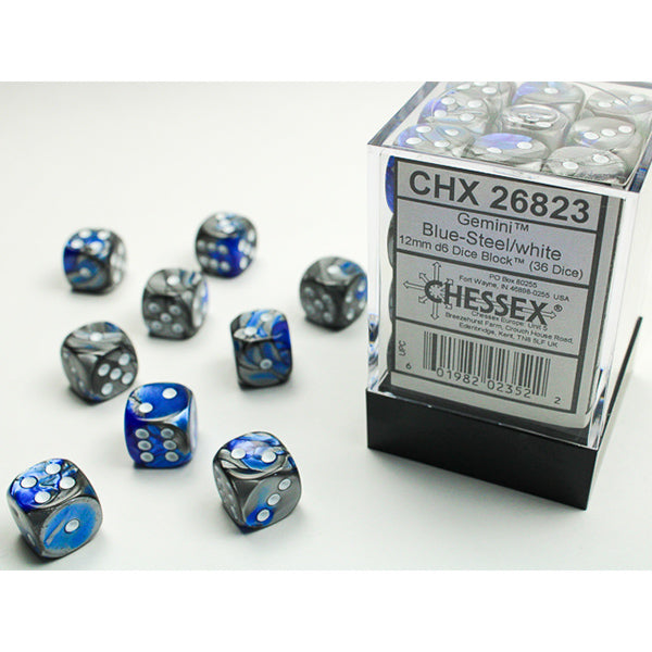 12mm 36d6 Gemini: Blue-Steel/White