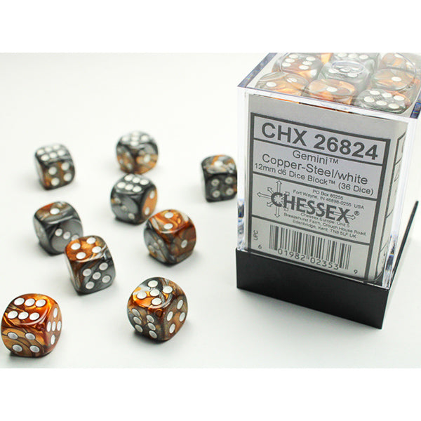 12mm 36d6 Gemini: Copper-Steel/White
