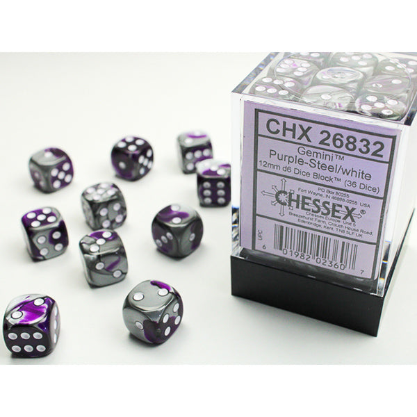 12mm 36d6 Gemini: Purple-Steel/White