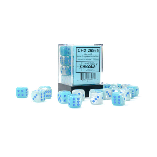 12mm 36d6 Gemini Luminary: Pearl Turquoise-White/Blue