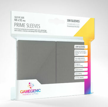 Game Genic Sleeves: Dark Gray Standard Size Prime Sleeves (100ct)