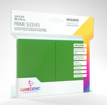Game Genic Sleeves: Green Standard Size Prime Sleeves (100ct)