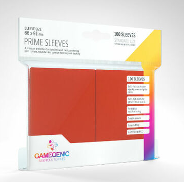Game Genic Sleeves: Red Standard Size Prime Sleeves (100ct)